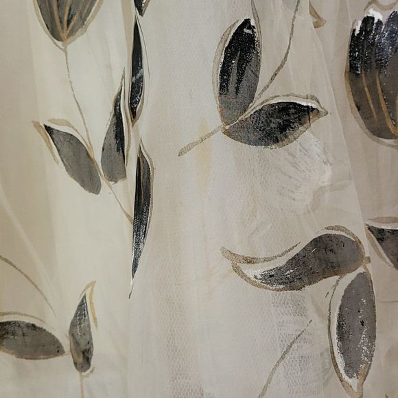 VINTAGE Clifton Wilhite Dallas Cream Floral Tea Length Dress Gown - sz. S - Picture 14 of 16